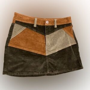 American Eagle Outfitters Multicolor Corduroy Mini Skirt Sz 6